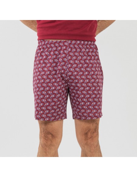 Pijama homem curto Benacity bordeaux pijamas-curtos-homem