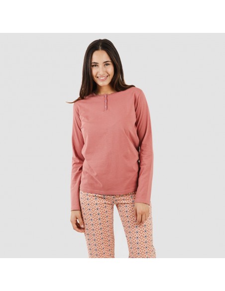 Pijama algodão Bianca malva rosa pijamas-compridos-de-mulher