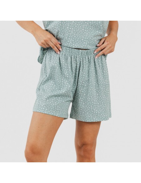 Pijama curto algodão Anita verde desgastado pijamas-curtos-mulher