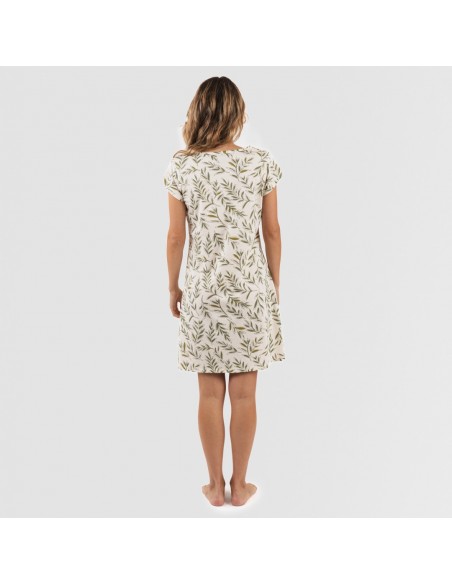 Vestido algodão Caliope verde caça vestidos-mulher