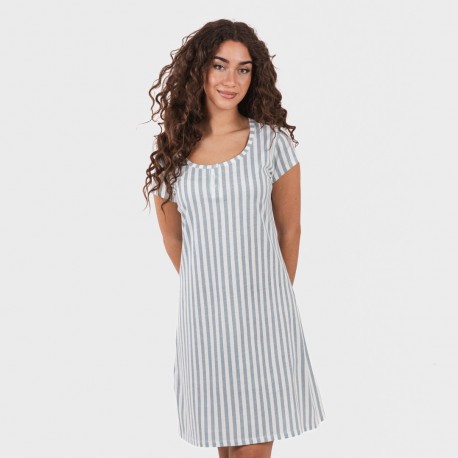 Vestido algodão Raya Anne verde azulado vestidos-mulher