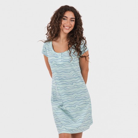 Vestido algodão Ola verde água vestidos-mulher