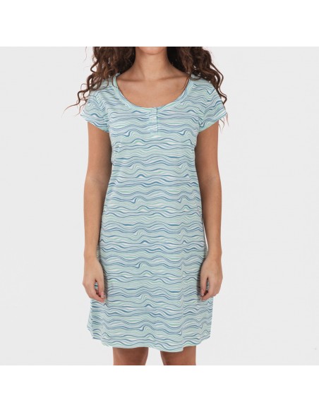 Vestido algodão Ola verde água vestidos-mulher