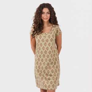 Vestido algodão Denisa verde 2