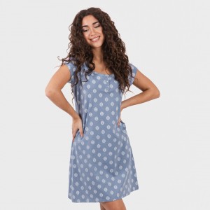 Vestido algodão Garbo azul... 2