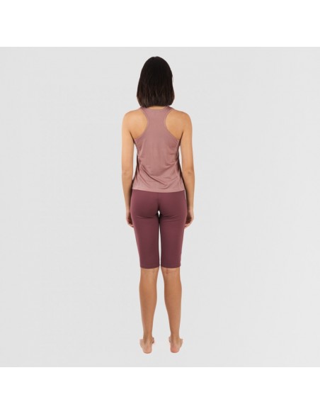 Conjunto desportivo de legging curto mulher malva - beringela roupa-de-desporto-mulher