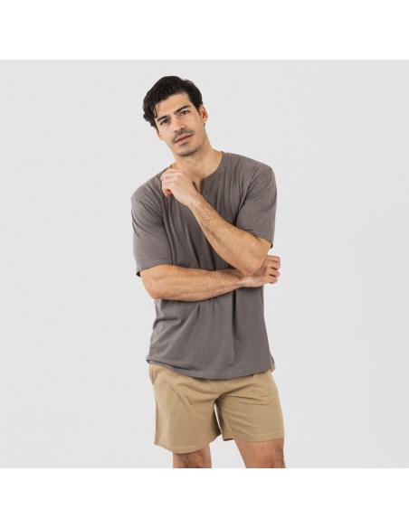 Pijama curto homem com botões topo arena pijamas-curtos-homem
