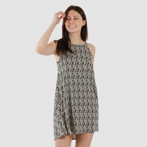 Vestido curto de alças em...