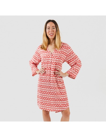 Túnica viscosa Pastela fresa vestidos-mulher