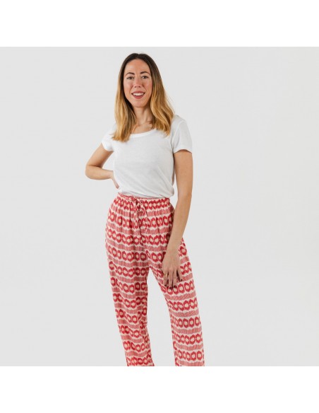 Calças viscosa Pastela fresa pantalones-comodos-mujer