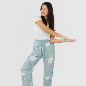 Calças viscosa Denia azul 2