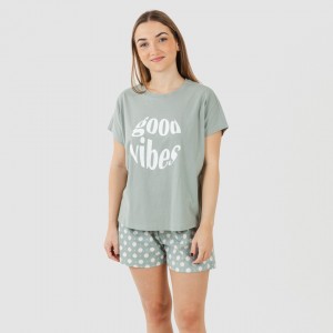 Pijama curto manga fluída... 2