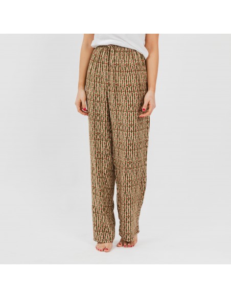 Calças viscosa Erina verde caça pantalones-comodos-mujer