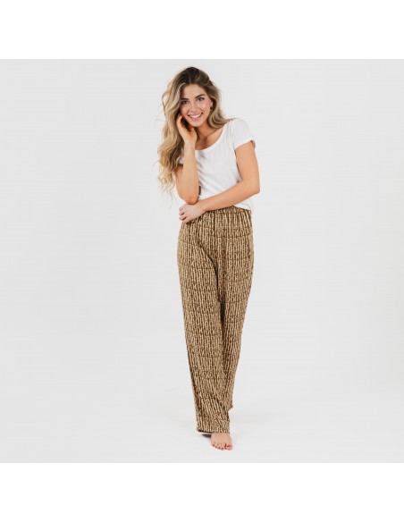 Calças viscosa Erina verde caça pantalones-comodos-mujer