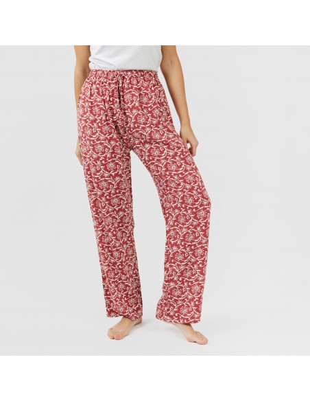 Calças viscosa Reina marsala pantalones-comodos-mujer