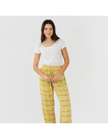 Calças viscosa Lemonade verde lima pantalones-comodos-mujer