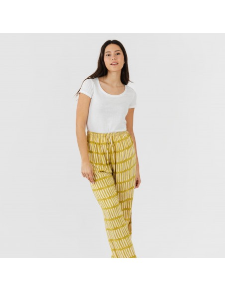 Calças viscosa Lemonade verde lima pantalones-comodos-mujer