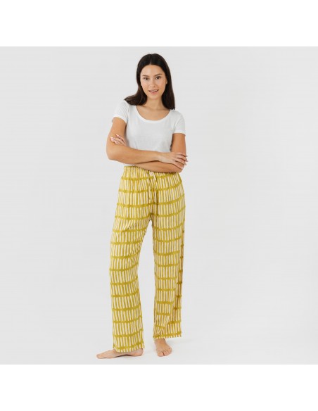 Calças viscosa Lemonade verde lima pantalones-comodos-mujer