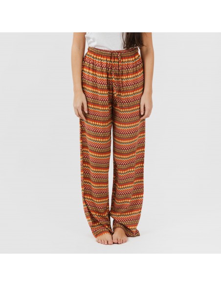 Calças viscosa Emily cor telha pantalones-comodos-mujer