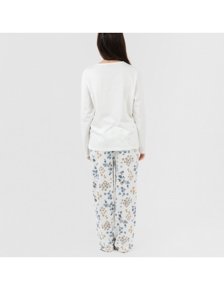 Pijama algodão Arauz azul indigo pijamas-compridos-de-mulher