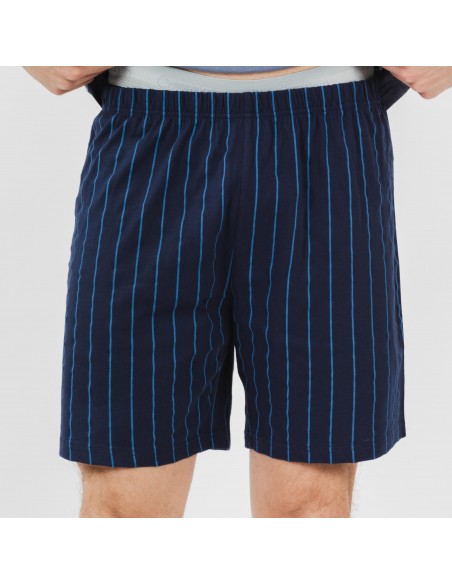 Pijama curto algodão homem Raya Moritz azul indigo pijamas-curtos-homem