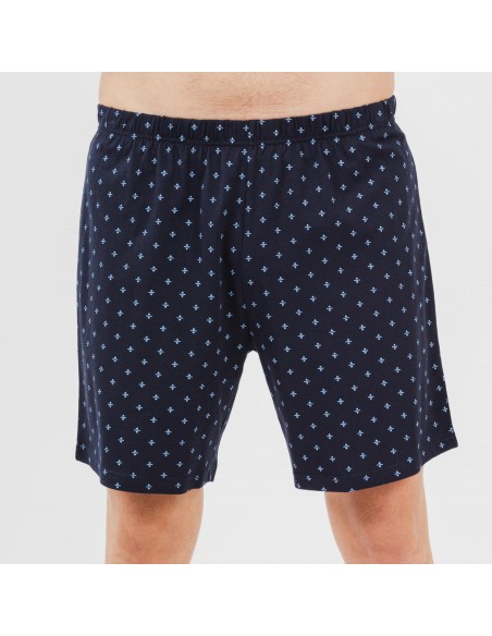 Pijama curto algodão homem Pedro azul indigo pijamas-curtos-homem