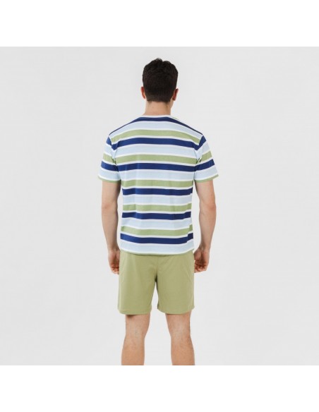 Pijama curto algodão homem Brent verde caça pijamas-curtos-homem
