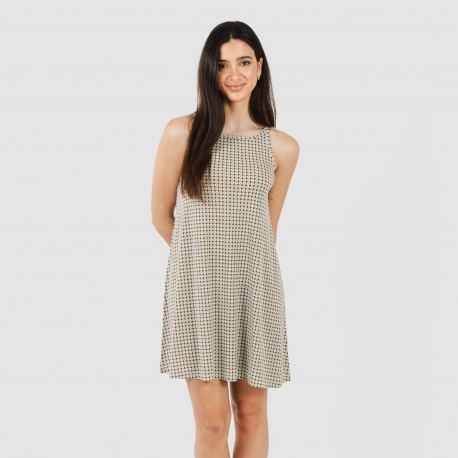 Vestido curto alças crepe Tamila arena vestidos-mulher
