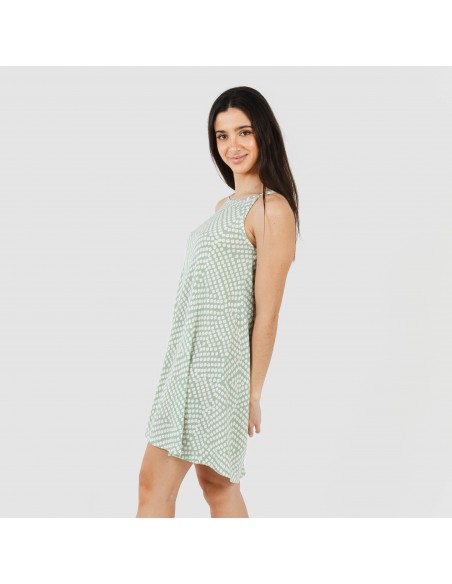 Vestido curto alças crepe Columbus verde tiffany vestidos-mulher
