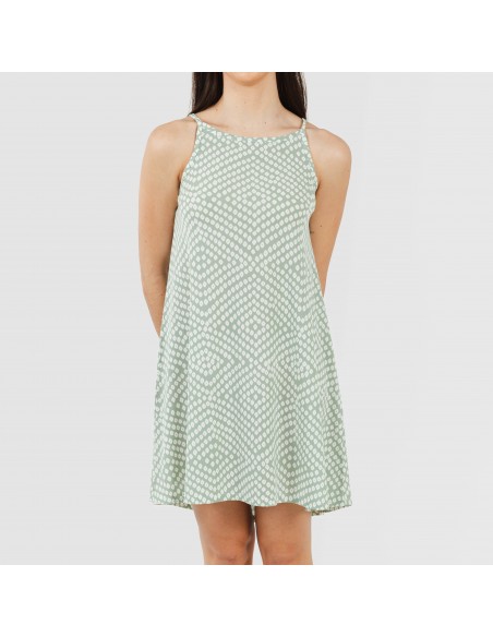 Vestido curto alças crepe Columbus verde tiffany vestidos-mulher