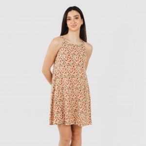 Vestido curto alças crepe...