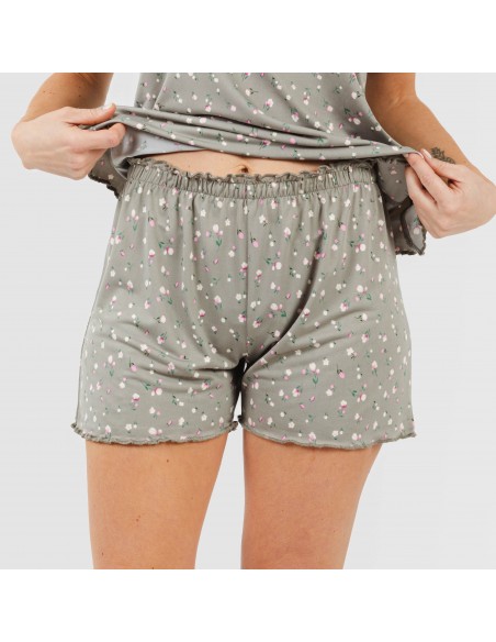 Pijama manga curta mulher soft Jana verde caça pijamas-curtos-mulher
