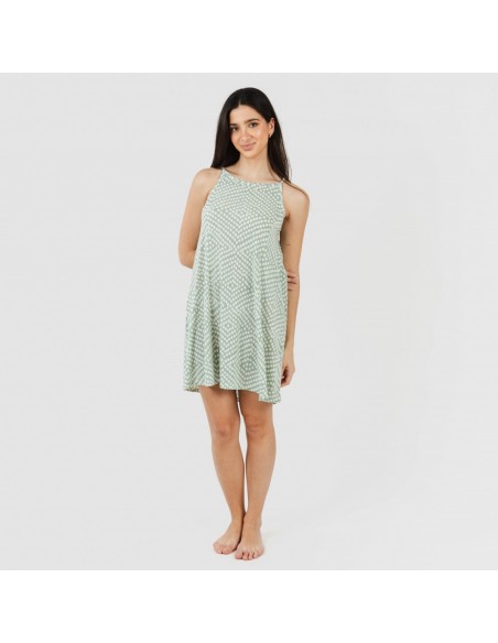 Vestido curto alças crepe Columbus verde tiffany vestidos-mulher