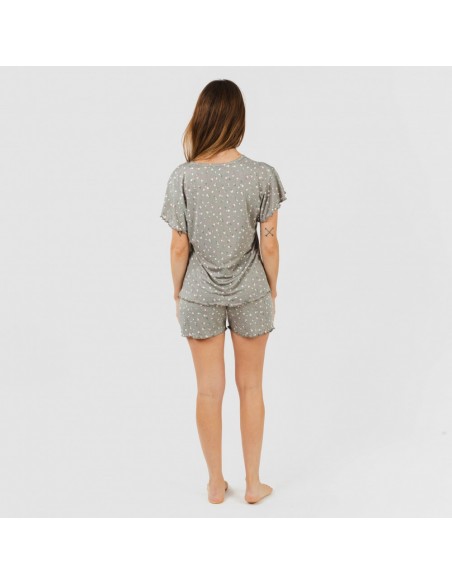 Pijama manga curta mulher soft Jana verde caça pijamas-curtos-mulher