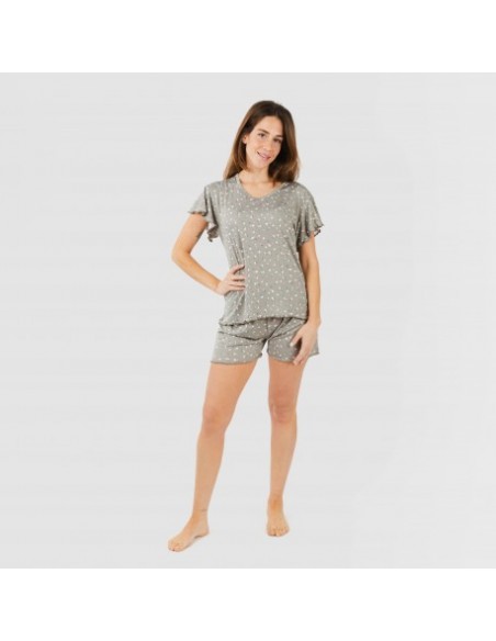 Pijama manga curta mulher soft Jana verde caça pijamas-curtos-mulher