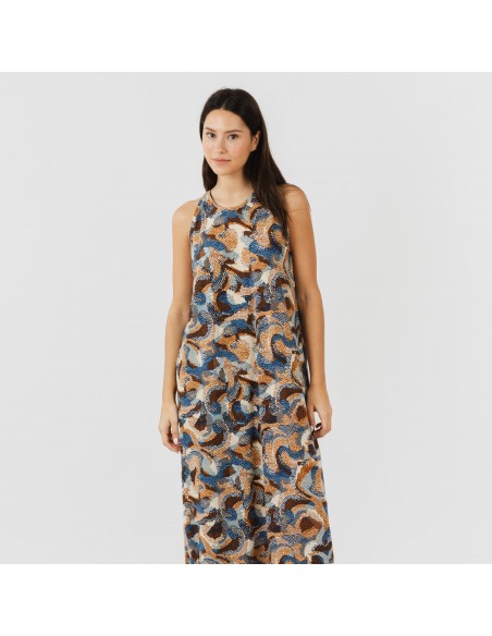 Vestido comprido alças crepe Uliena vestidos-mulher