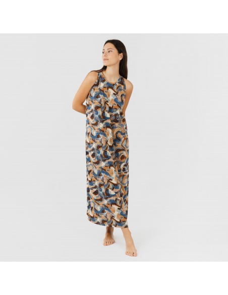 Vestido comprido alças crepe Uliena vestidos-mulher