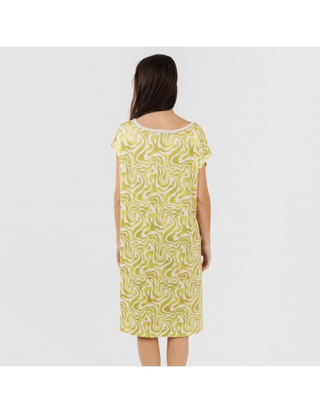 Vestido curto manga fluída soft Iratia verde lima vestidos-mulher