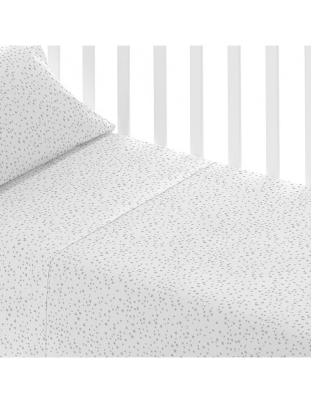 Jogo de lençóis algodão Universo cinza perla  cama bebé jogos-de-lencois-para-bebe