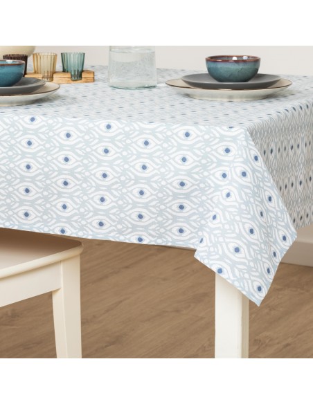 Toalha de mesa anti manchas Nevis azul indigo toalhas-de-mesa