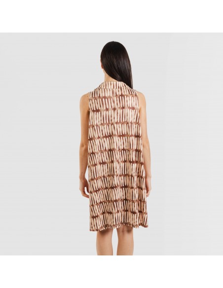Vestido curto com gola e lapela soft Lemonade castanho vestidos-mulher