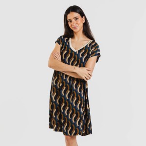 Vestido curto manga fluída...