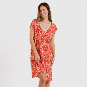 Vestido curto manga fluída...