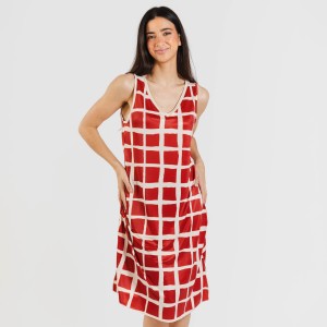 Vestido midi alças soft...