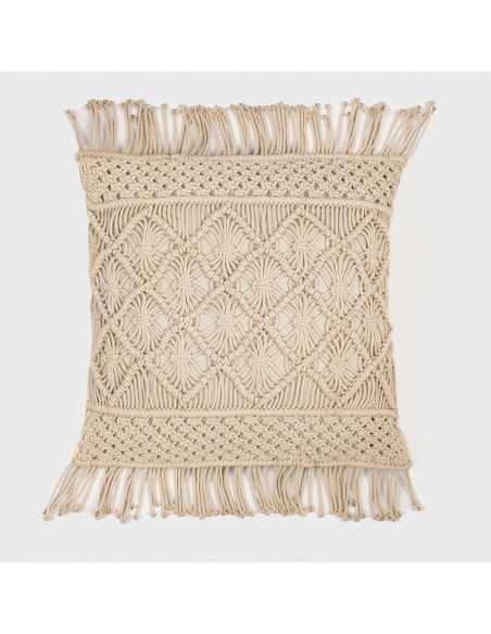 Almofada algodão macramé Valiartis natural 45x45 almofadas-decorativas-estampados