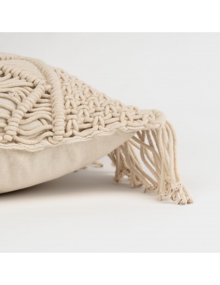 Almofada algodão macramé Valiartis natural 45x45 almofadas-decorativas-estampados