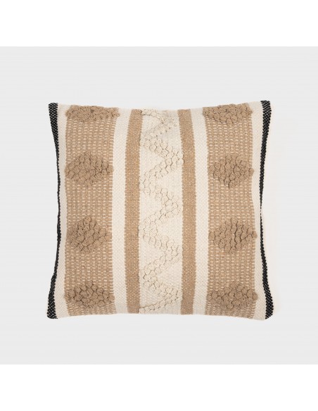 Almofada jute Parparela arena preto 45x45 almofadas-decorativas-estampados