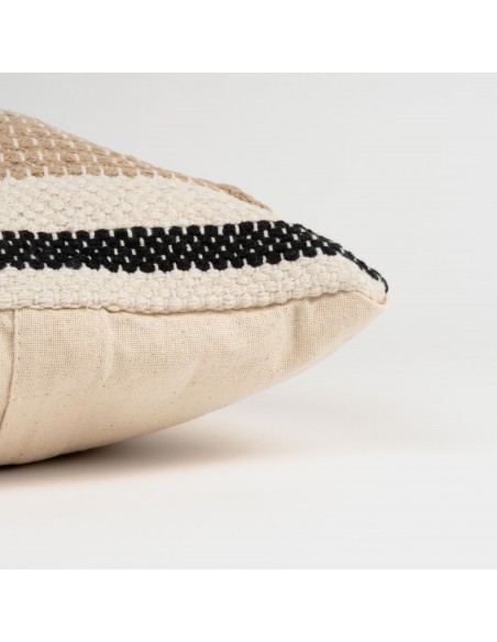Almofada jute Parparela arena preto 45x45 almofadas-decorativas-estampados
