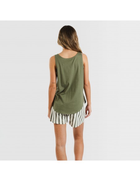 Pijama curto algodão Raya Avilés verde caça pijamas-curtos-mulher