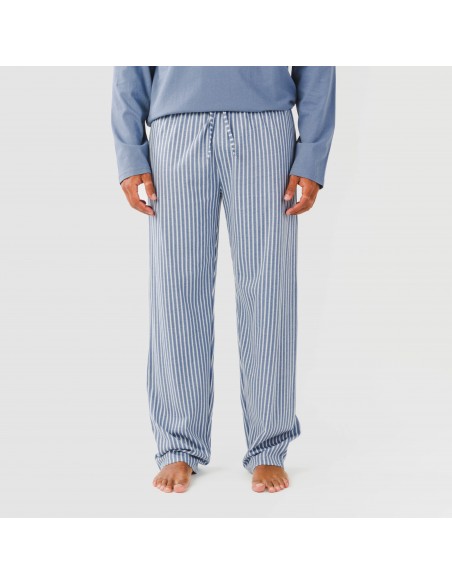 Pijama algodão homem Raya Linares azul pijamas-compridos-homem